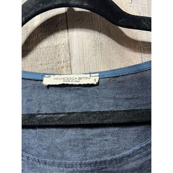 Francesca Bettini Navy Linen Top - Picture 3 of 4